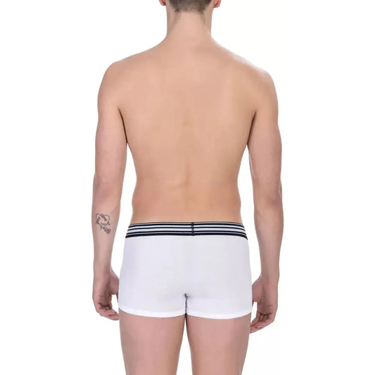 Bikkembergs White Cotton Men Underwear Trunk Twin Pack Bikkembergs