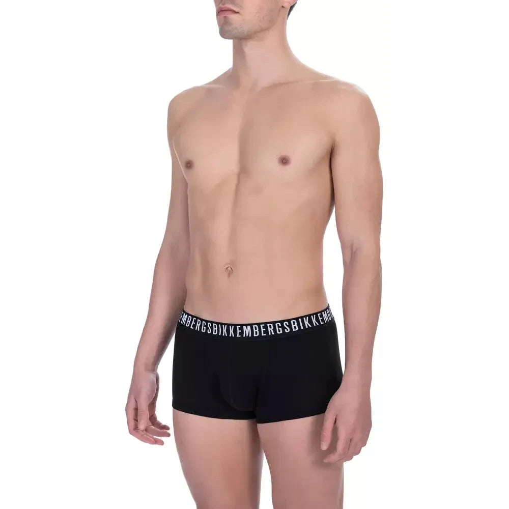 Bikkembergs Black Cotton Men Trunk Pack Bikkembergs