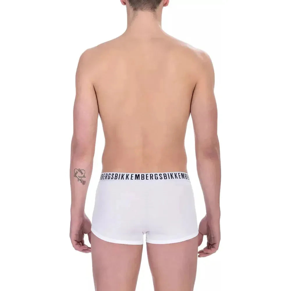 Bikkembergs White Cotton Men Underwear Trunk Pack