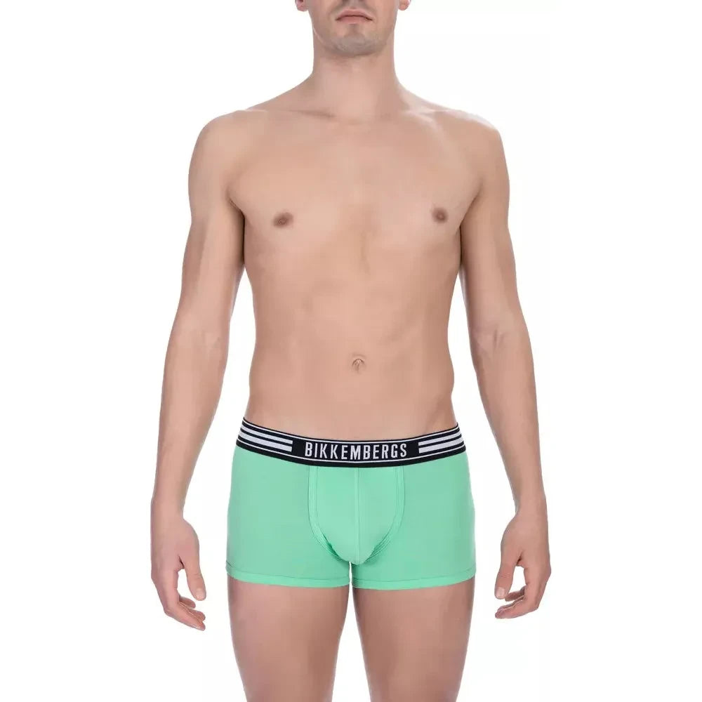 Bikkembergs Green Cotton Men Underwear Trunk Duo Bikkembergs