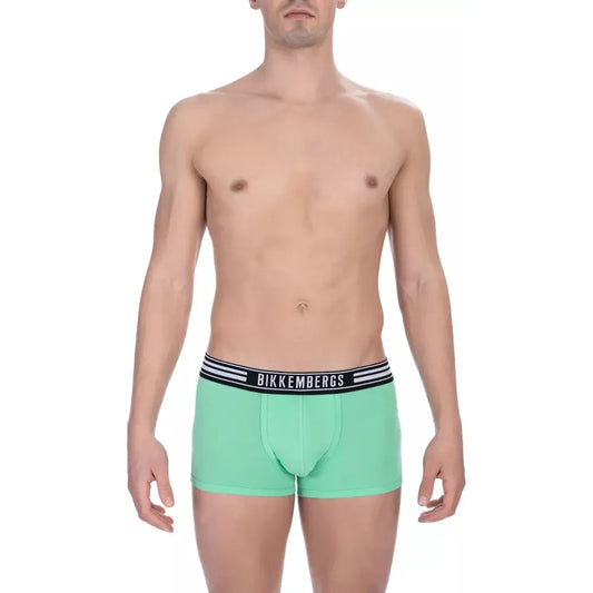 Bikkembergs Green Cotton Men Underwear Trunk Duo Bikkembergs