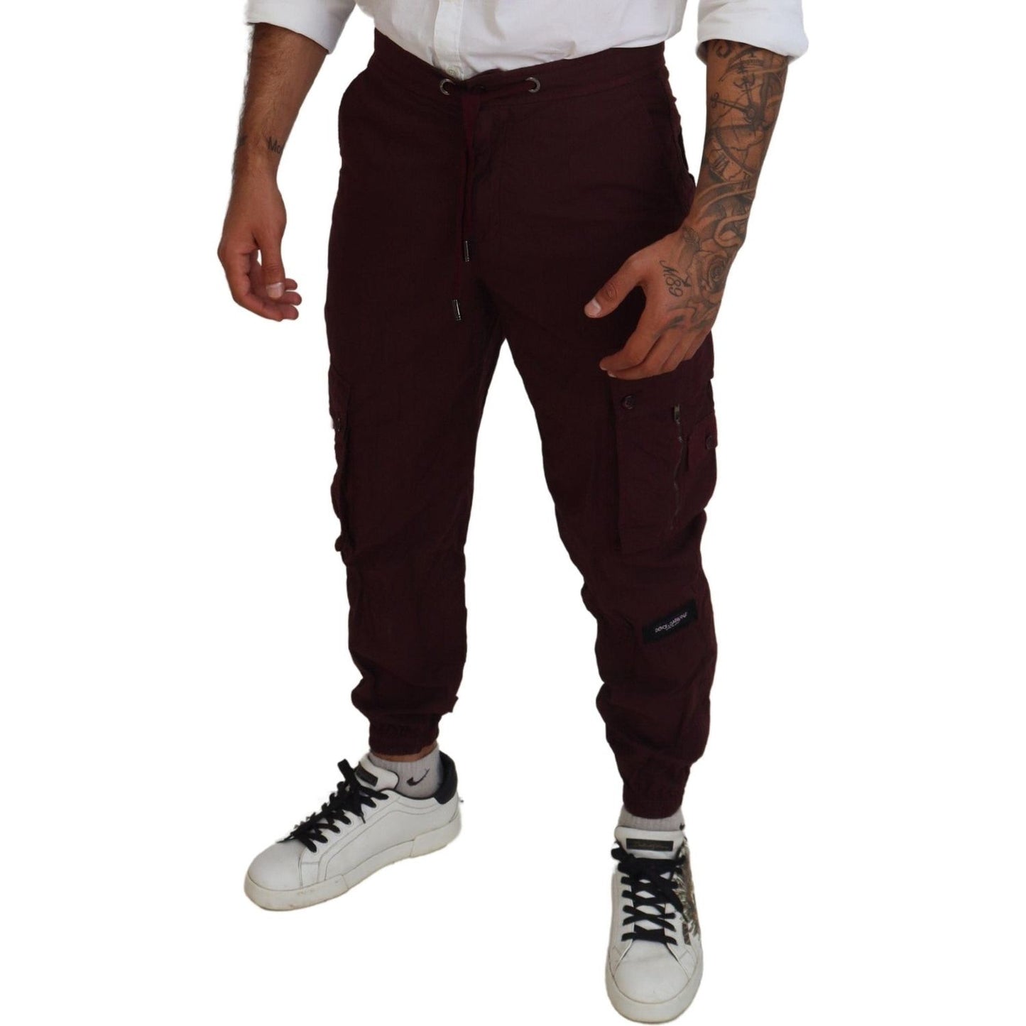 Dolce & Gabbana Elegant Burgundy Cotton Jogger Pants Dolce & Gabbana