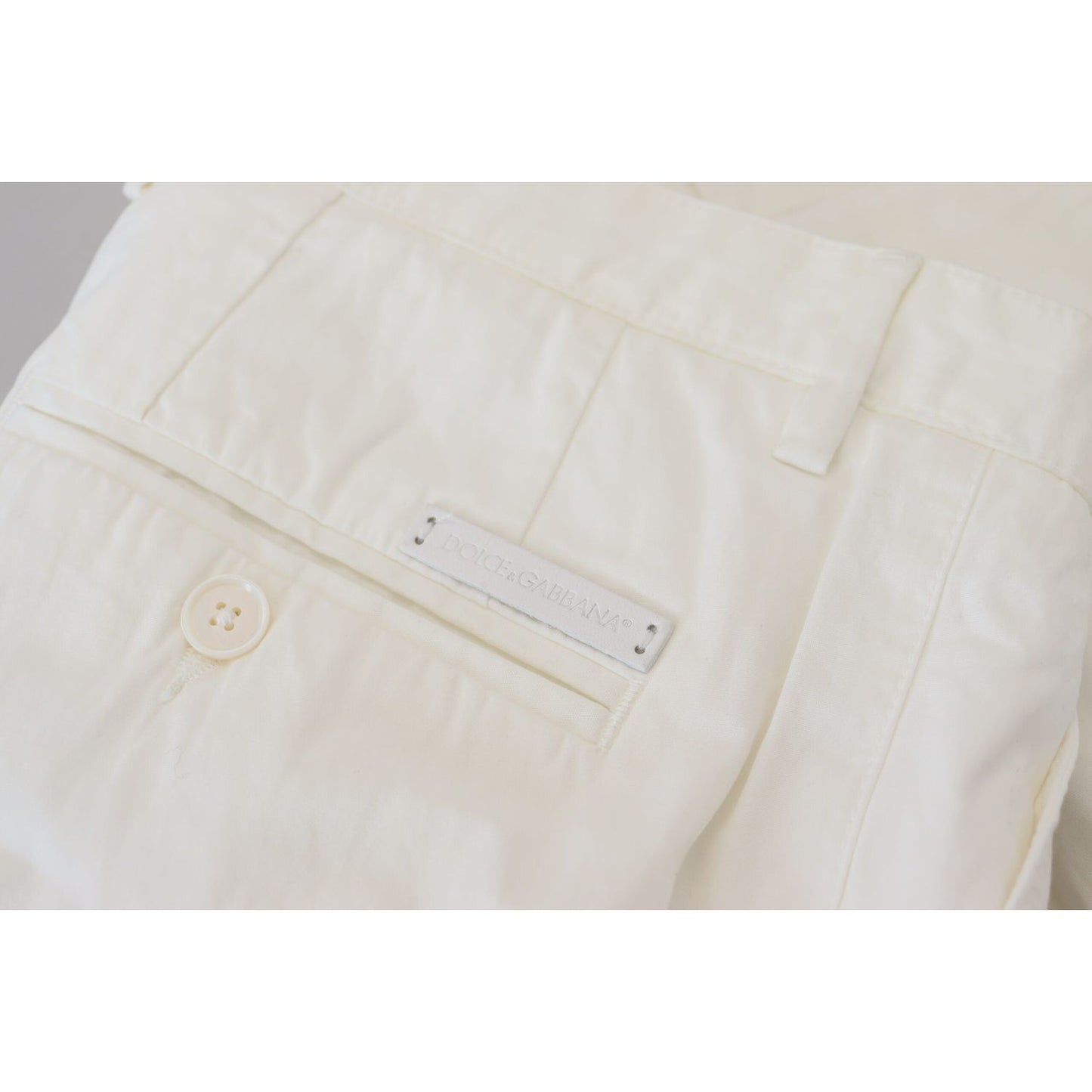 Dolce & Gabbana Elegant White Cotton Chino Pants Dolce & Gabbana