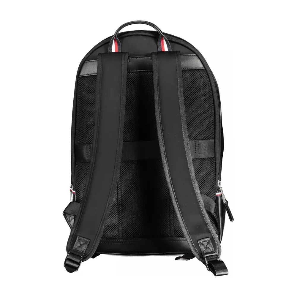 Tommy Hilfiger Sleek Urban Black Backpack with Contrasting Details Tommy Hilfiger