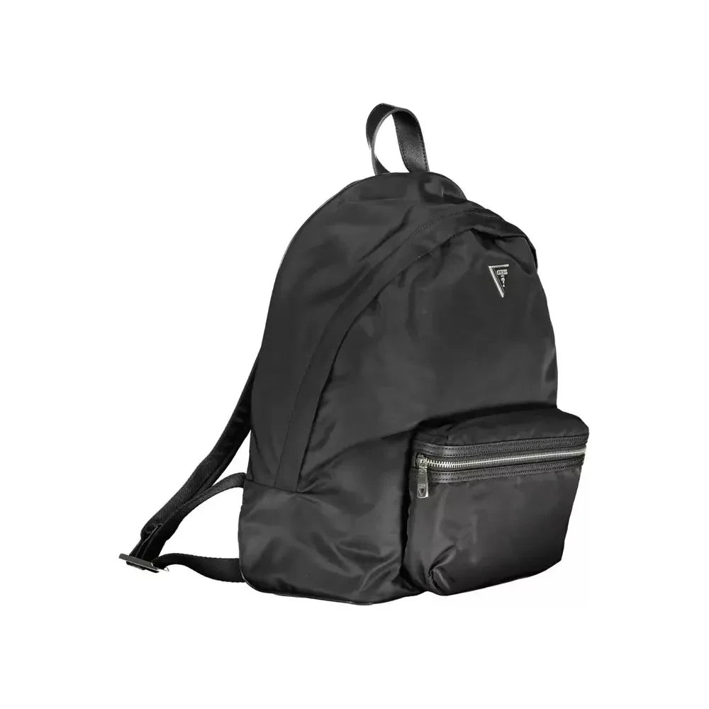 Guess Jeans Sleek Black Nylon Backpack with Laptop Compartment Guess Jeans