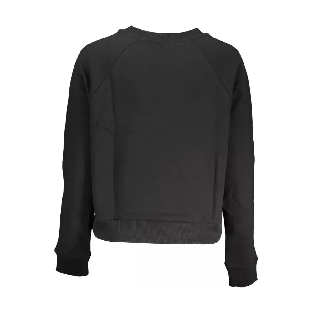 Vans Sleek Black Cotton Sweatshirt with Logo Print Vans