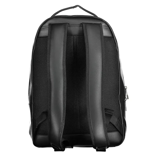 Tommy Hilfiger Sleek Black Contrasting Detail Backpack Tommy Hilfiger