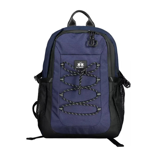 La Martina Elegant Blue Contrast Detail Backpack La Martina