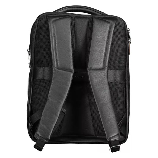 Piquadro Black Leather Men Backpack