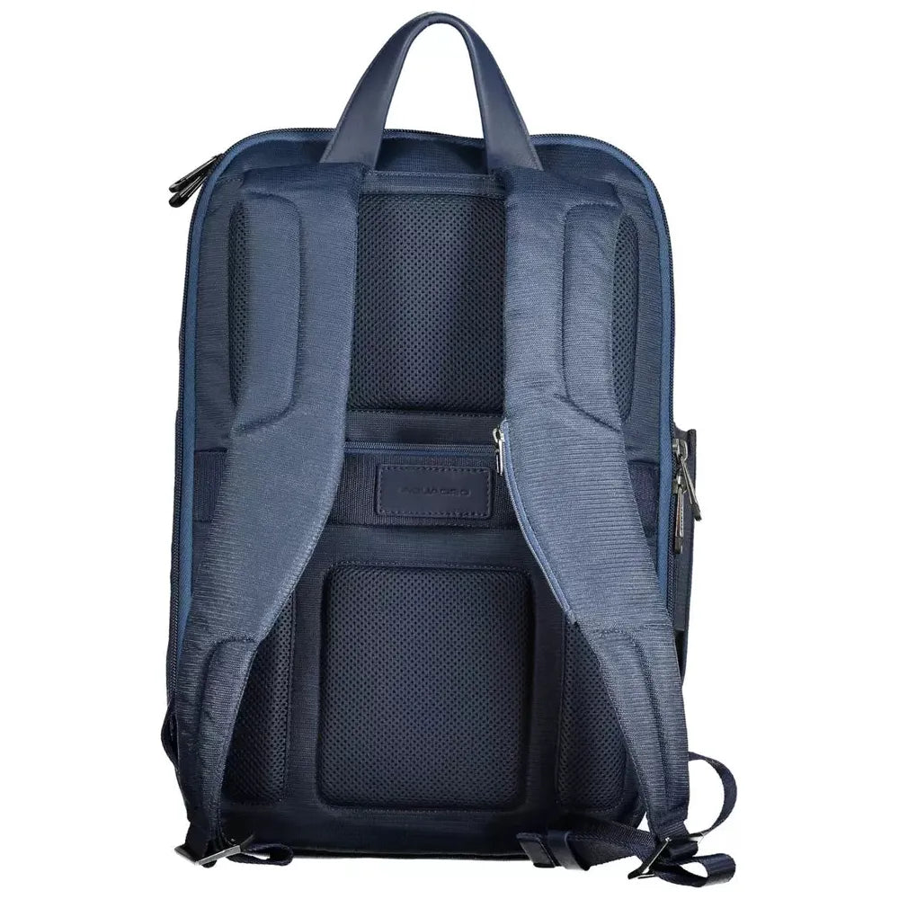 Piquadro Blue Recycled Polyester Men Backpack Piquadro