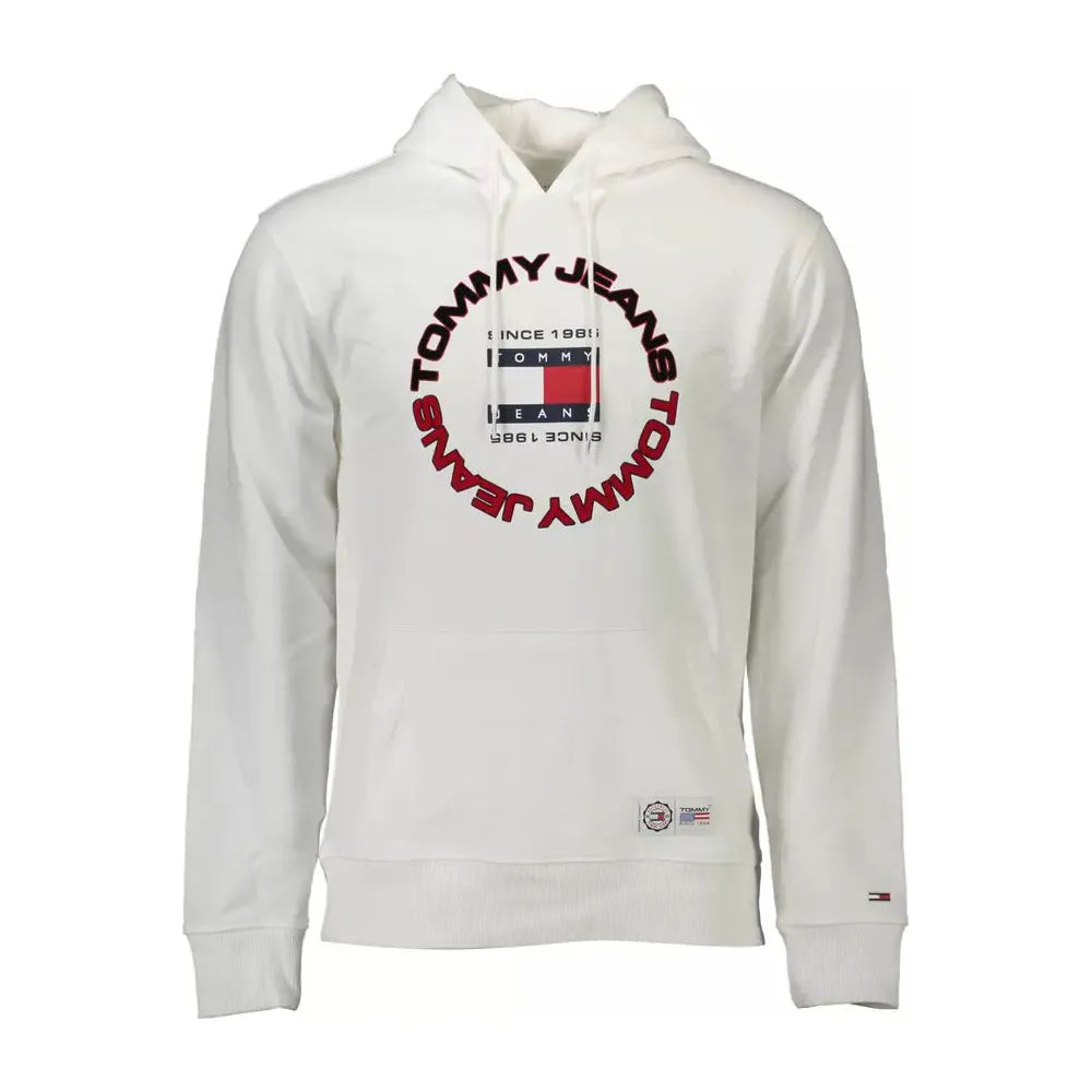 Tommy Hilfiger Chic White Hooded Sweatshirt with Logo Embroidery Tommy Hilfiger