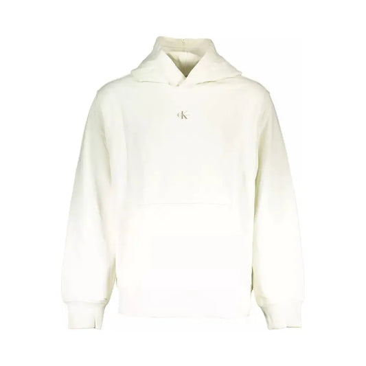 Calvin Klein Elegant White Hooded Sweatshirt with Logo Calvin Klein