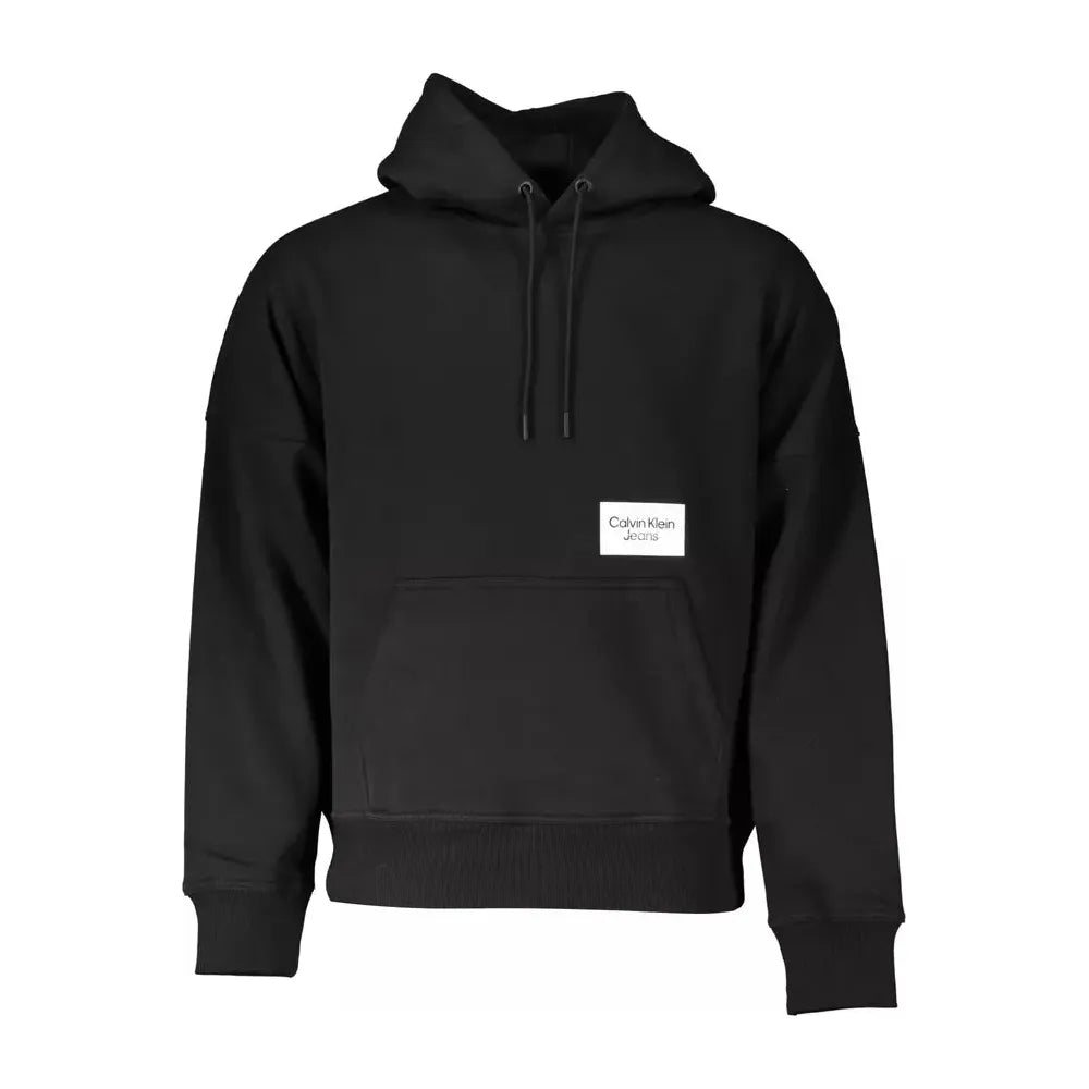 Calvin Klein Elegant Black Cotton Blend Hooded Sweatshirt Calvin Klein