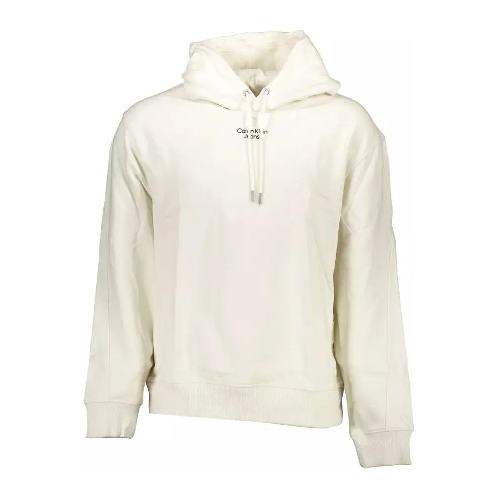 Calvin Klein Elegant White Cotton Hooded Sweatshirt Calvin Klein