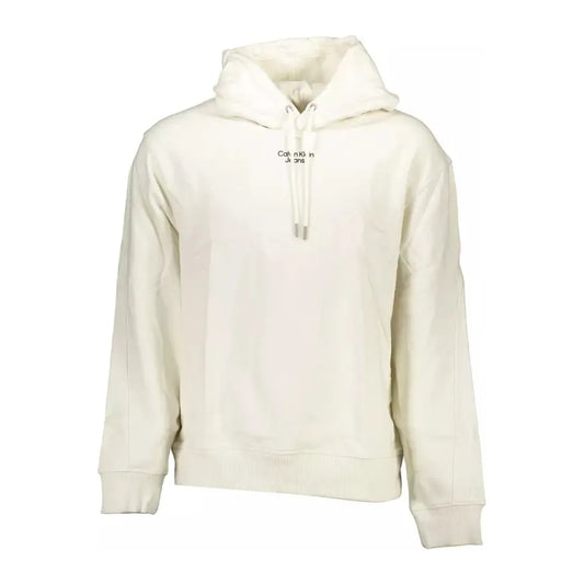 Calvin Klein Elegant White Cotton Hooded Sweatshirt Calvin Klein