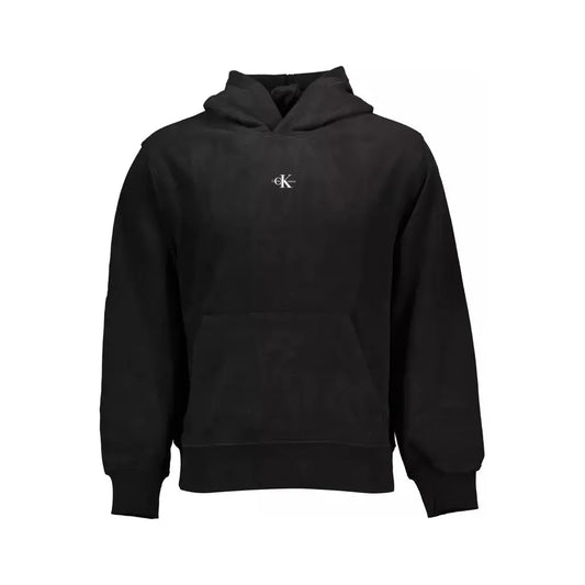 Calvin Klein Sleek Black Hooded Sweatshirt with Print Calvin Klein