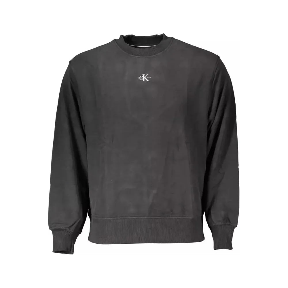 Calvin Klein Sleek Black Cotton Sweatshirt with Iconic Logo Calvin Klein