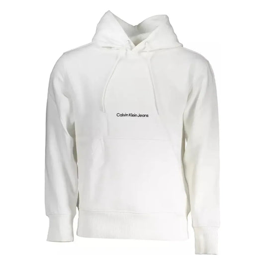 Calvin Klein Chic White Fleece Hooded Sweatshirt Calvin Klein