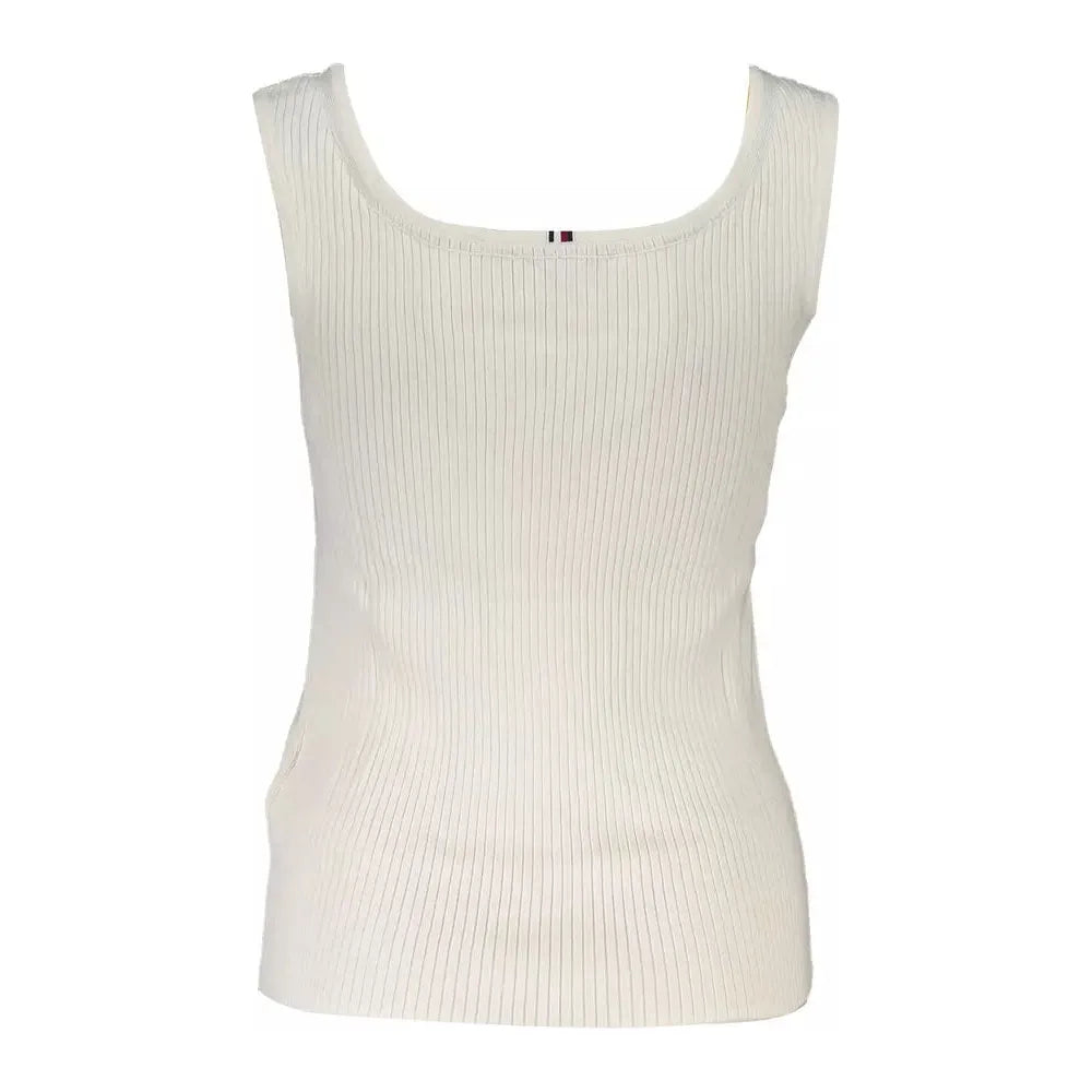 Tommy Hilfiger Elegant White Tank Top with Contrasting Details Tommy Hilfiger