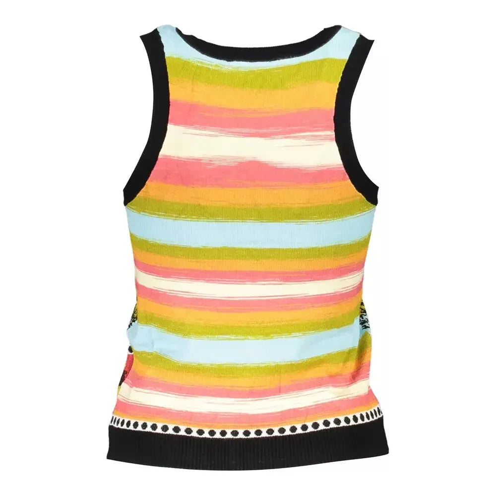 Desigual Chic Wide-Shoulder Tank with Contrasting Details Desigual