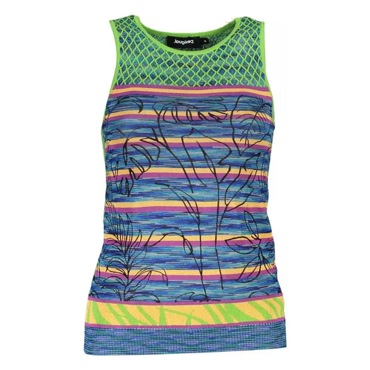 Desigual Chic Contrasting Green Tank Top Desigual