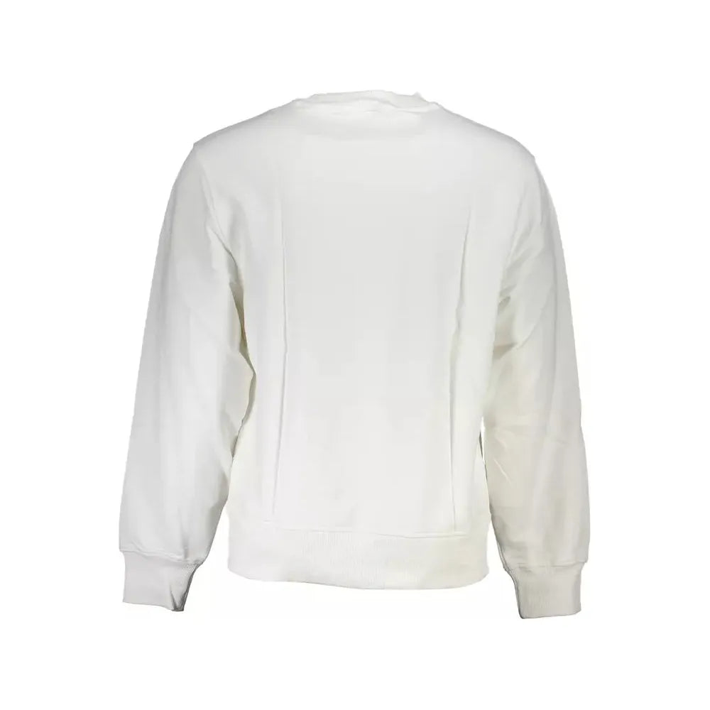 Calvin Klein Sleek White Cotton Sweatshirt with Logo Print Calvin Klein