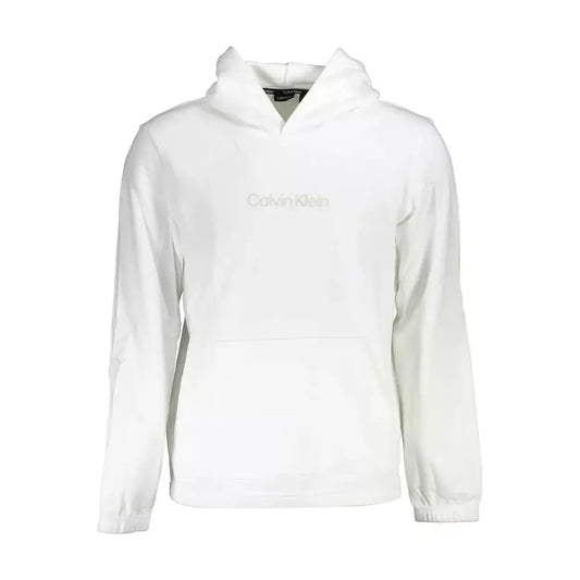 Calvin Klein Elegant White Hooded Sweater with Print Calvin Klein