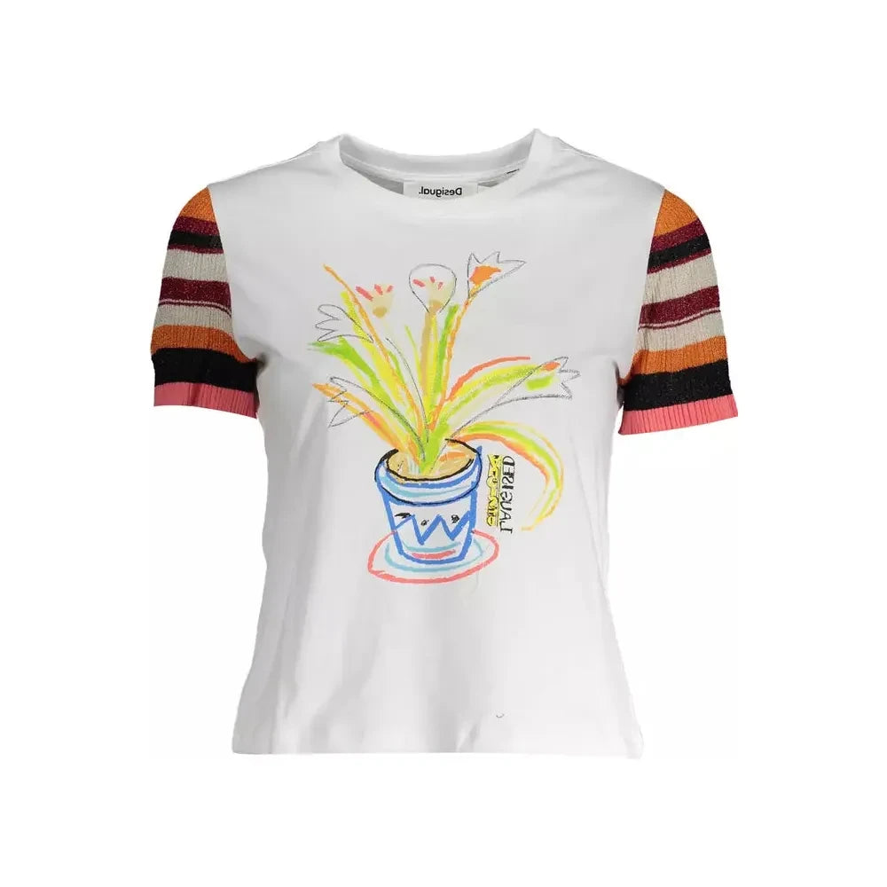 Desigual White Cotton Women T-Shirt