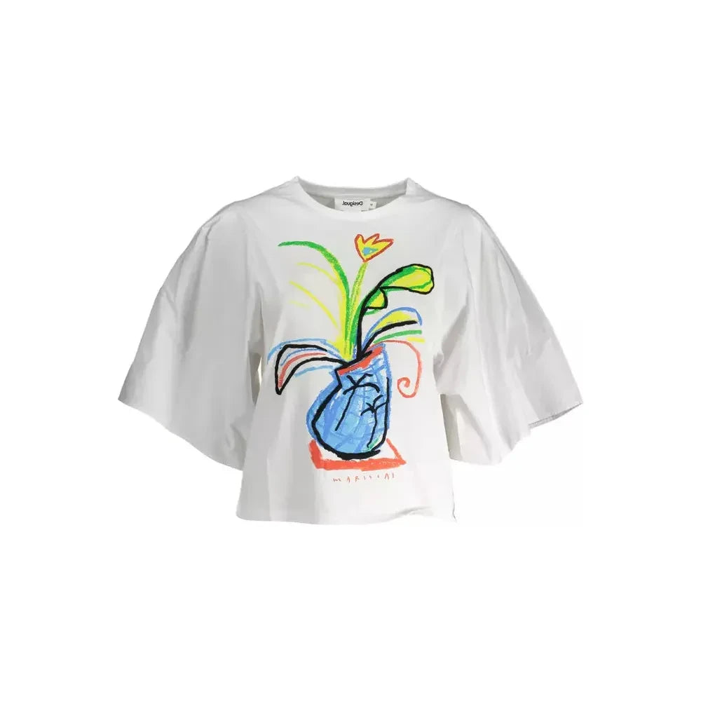 Desigual White Cotton Women T-Shirt