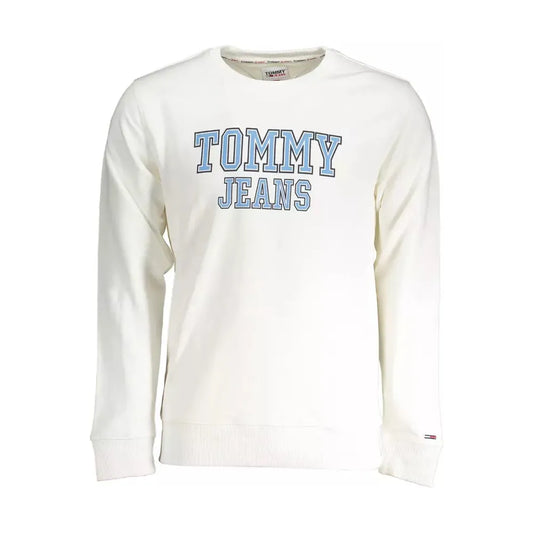 Tommy Hilfiger Elegant White Long-Sleeved Cotton Sweater Tommy Hilfiger