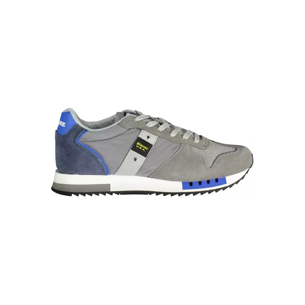 Blauer Elegant Gray Sports Sneakers with Contrasting Accents Blauer