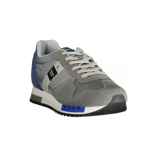 Blauer Elegant Gray Sports Sneakers with Contrasting Accents Blauer