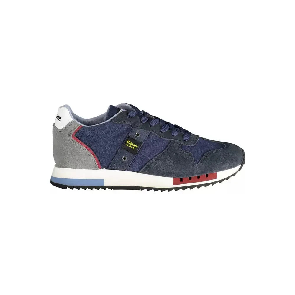 Blauer Chic Blue Sports Sneakers with Contrasting Accents Blauer