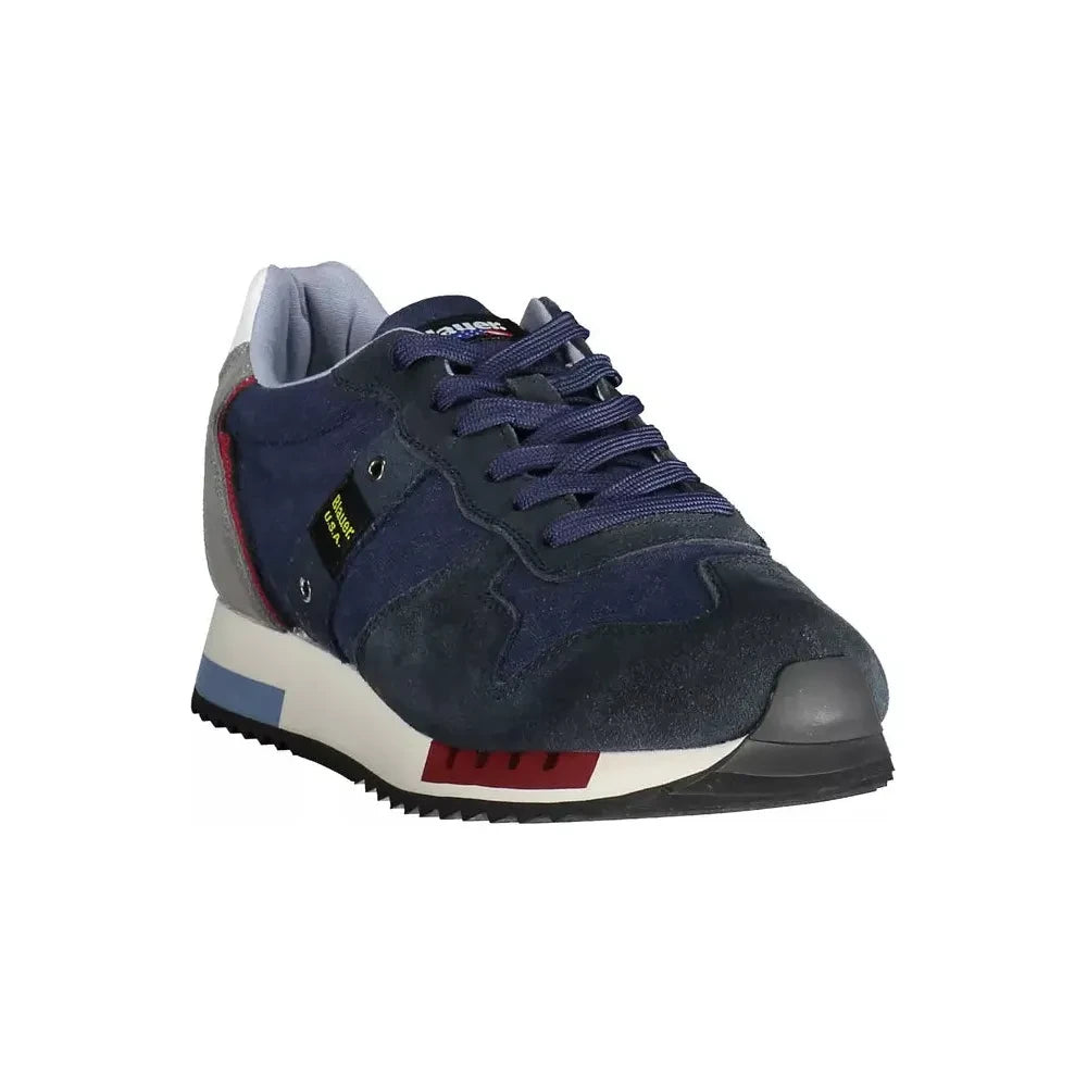 Blauer Chic Blue Sports Sneakers with Contrasting Accents Blauer