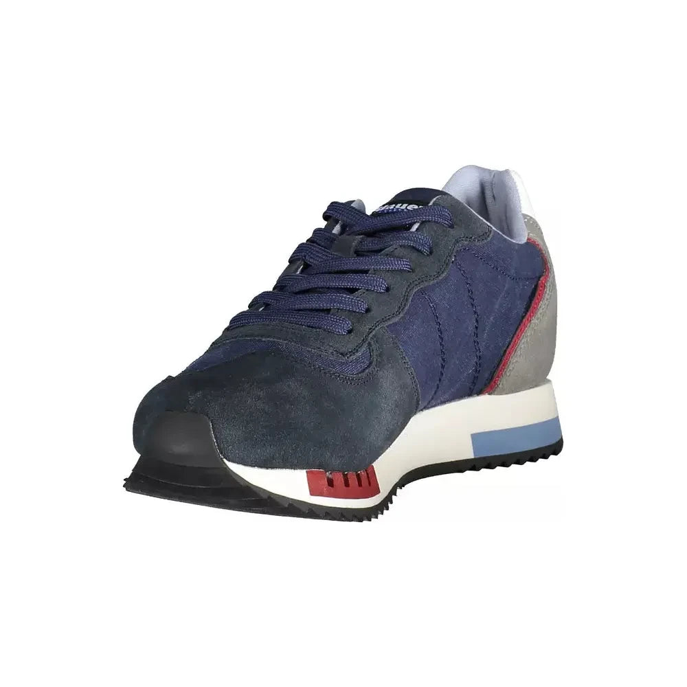 Blauer Chic Blue Sports Sneakers with Contrasting Accents Blauer