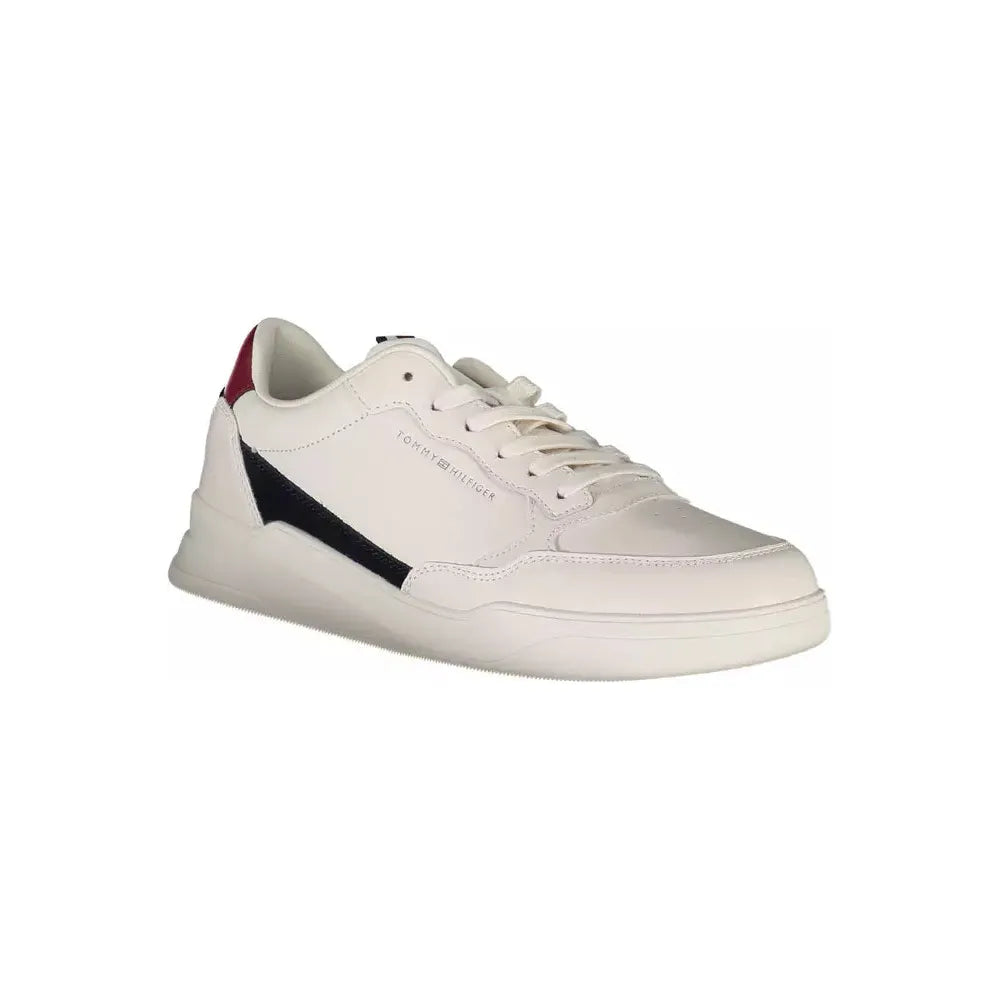 Tommy Hilfiger Chic White Lace-Up Sneakers with Contrasting Accents Tommy Hilfiger