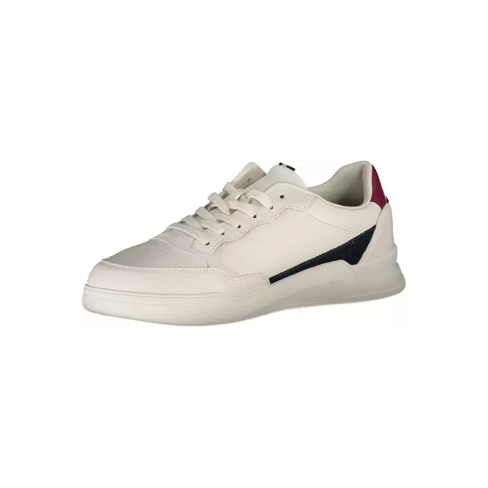 Tommy Hilfiger Chic White Lace-Up Sneakers with Contrasting Accents Tommy Hilfiger