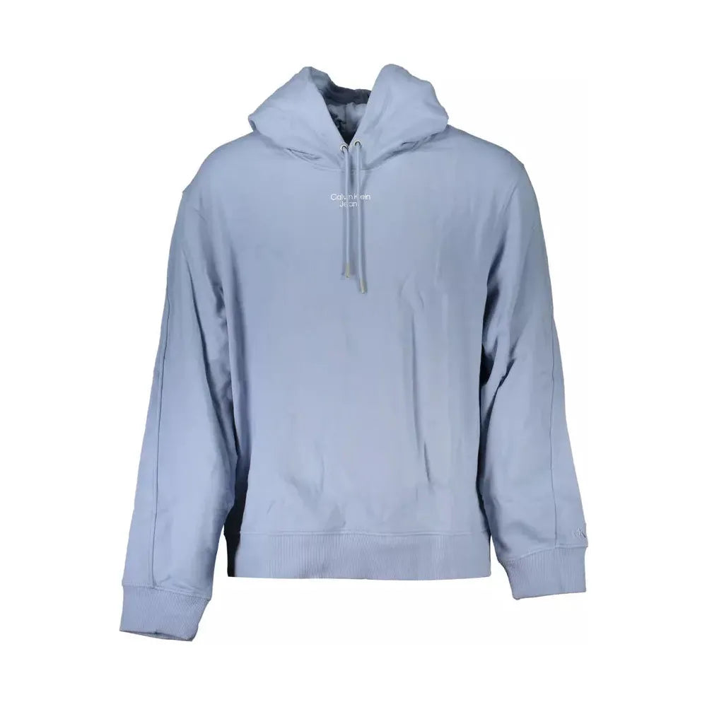 Calvin Klein Light Blue Cotton Hooded Sweatshirt Calvin Klein