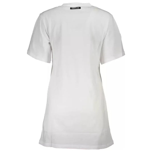 Cavalli Class Elegant White Cotton Tee with Iconic Print Cavalli Class