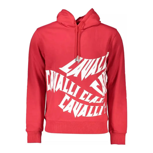 Cavalli Class Elegant Pink Hooded Sweatshirt with Logo Print Cavalli Class