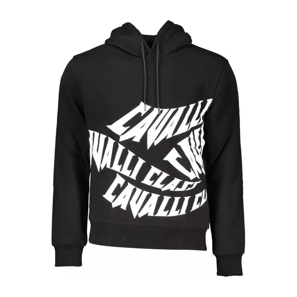 Cavalli Class Elegant Hooded Sweatshirt in Classic Black Cavalli Class