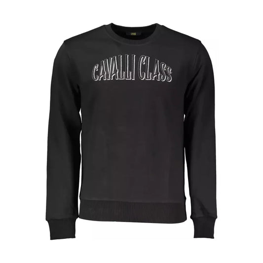 Cavalli Class Sophisticated Embroidered Black Sweater Cavalli Class