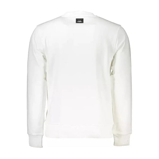 Cavalli Class White Cotton Men Sweater Cavalli Class