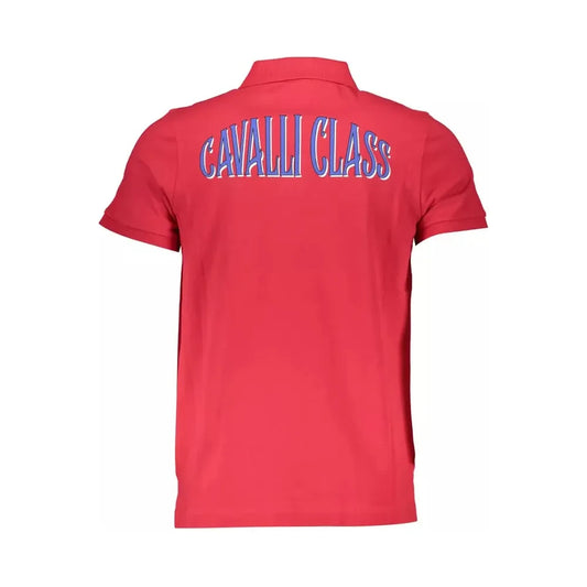 Cavalli Class Elegant Pink Cotton Polo with Chic Detailing Cavalli Class