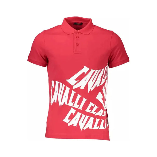 Cavalli Class Elegant Pink Cotton Polo for the Discerning Gentleman Cavalli Class