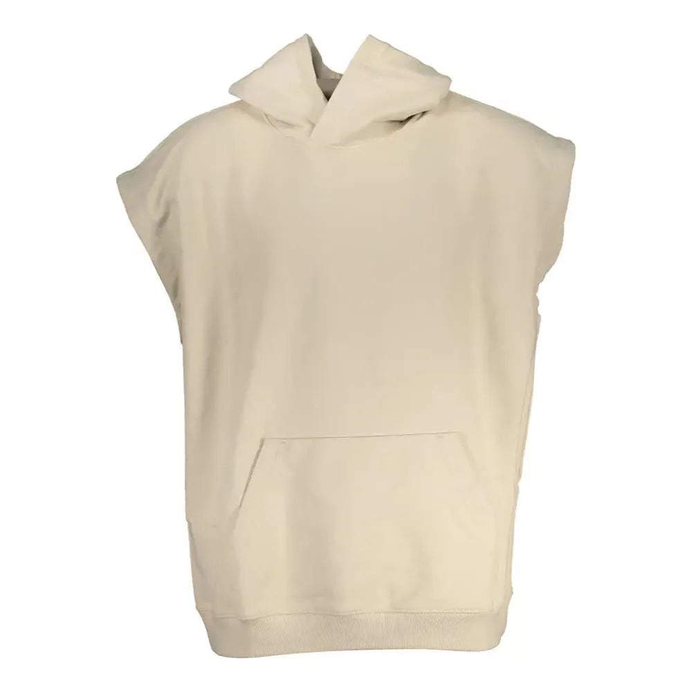 Calvin Klein Beige Hooded Sleeveless Cotton Sweatshirt Calvin Klein