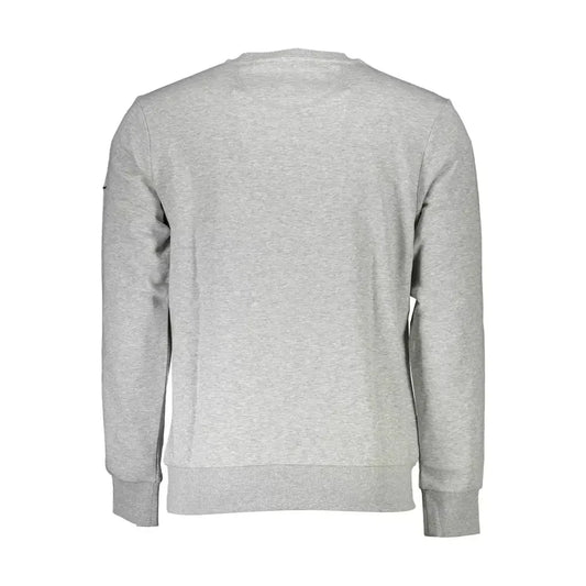 La Martina Chic Gray Crew Neck Embroidered Sweatshirt La Martina