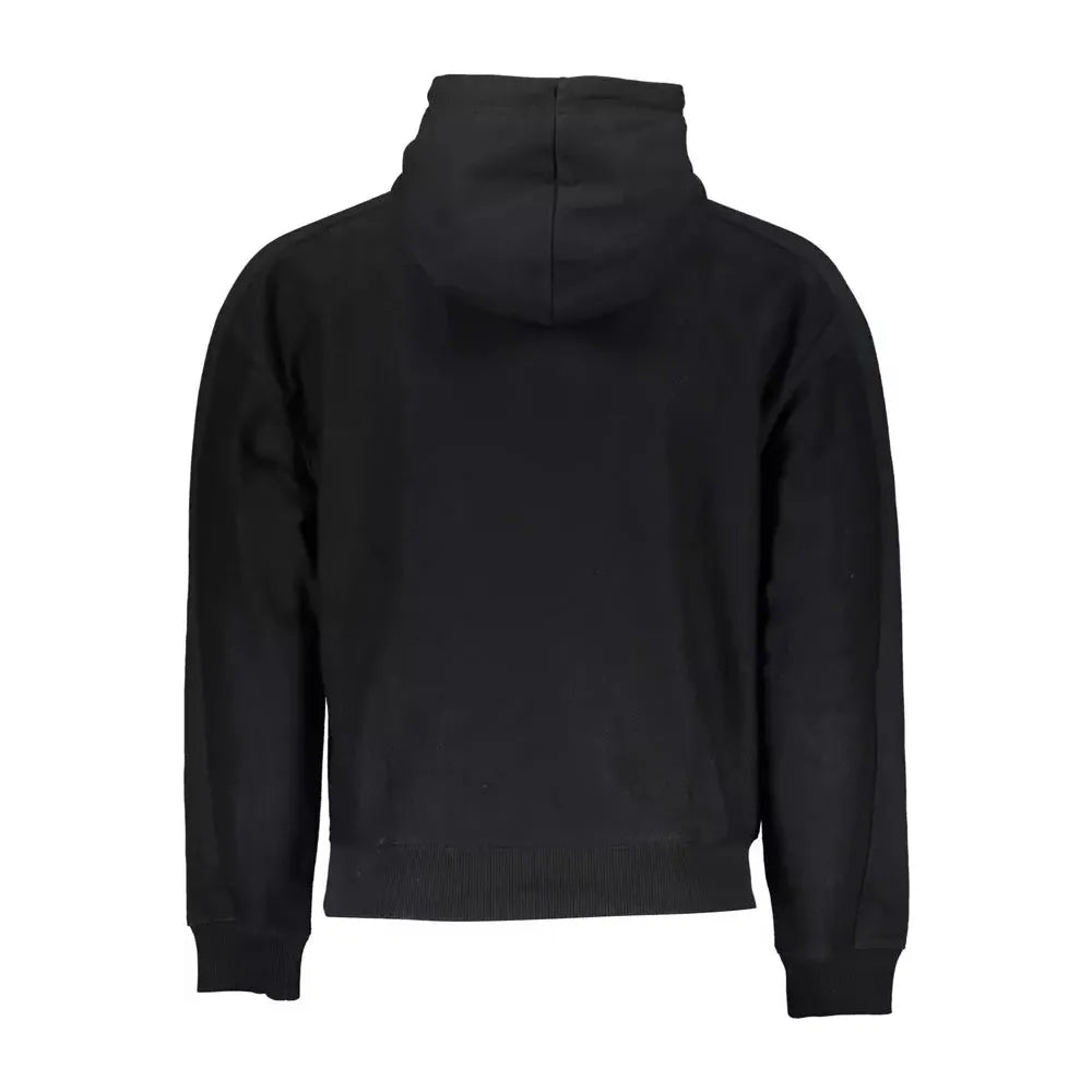 Calvin Klein Elegant Black Hooded Sweatshirt with Contrasting Logo Calvin Klein