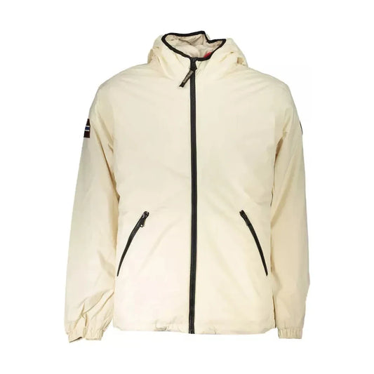 Napapijri Chic White Polyamide Hooded Jacket Napapijri