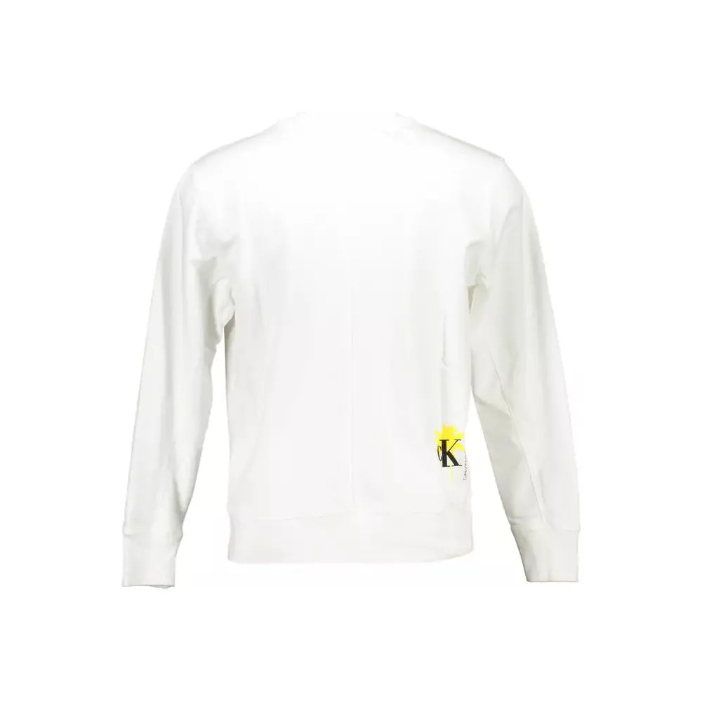 Calvin Klein Organic Cotton Logo Sweatshirt in White Calvin Klein